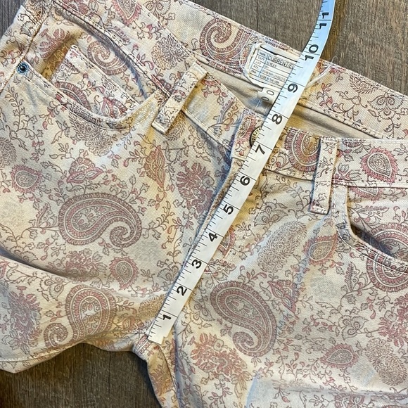 Current Elliott The Stiletto khaki paisley Cropped Ankle Skinny jeans Size 27 - Picture 16 of 17